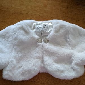 NWT Exclusive from London Rachel Riley Faux Fur Bolero Sz 6 years Diamante